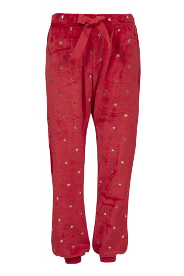 Nightwear Fleecebukse med folie print rød