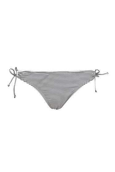 Swimwear Ibiza stripet bikinitruse med knyting i sidene sort/hvit