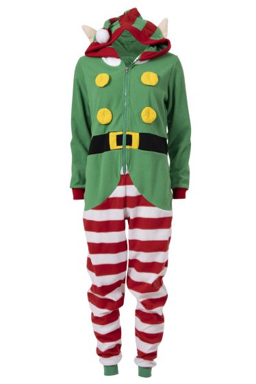 Crazy Christmas Alv jumpsuit DAME grønn/rød
