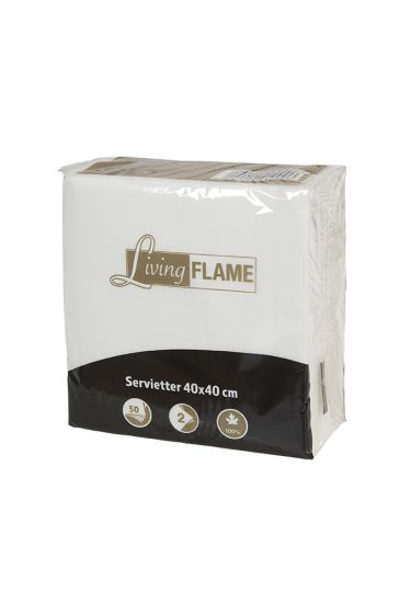 Living Flame serviett 50pk hvit hvit