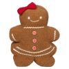 Pepperkake pute 26x11x33c Bow tie Brun