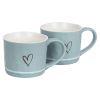 Krus 2pk Heart 380ml Turkis