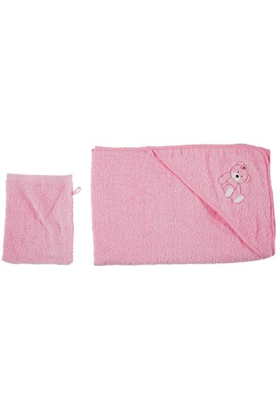 Håndkle med hette 80x80cm rosa