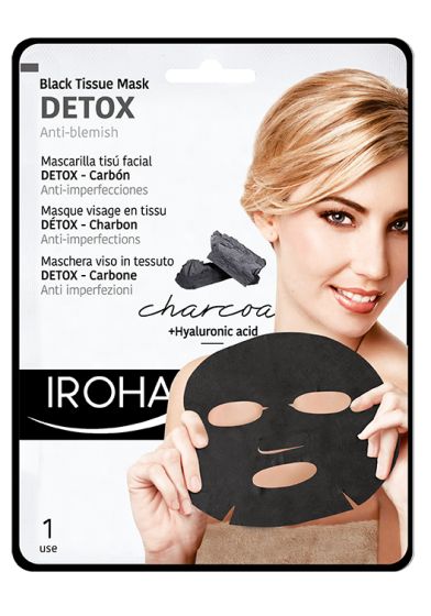 Iroha Black Tissue Mask Charcoal charcoal