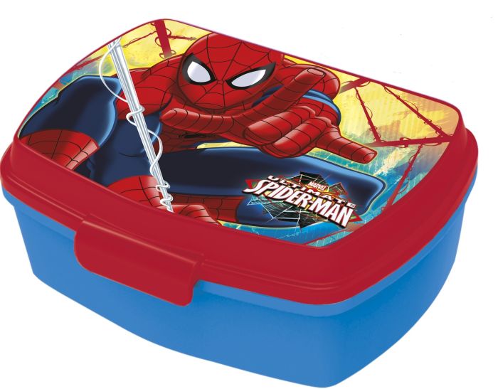 Marvel Spiderman matboks med innlegg blå/rød