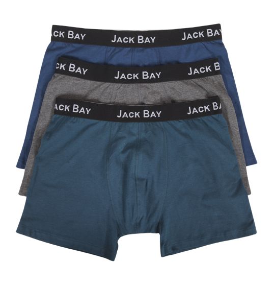 Jack Bay Boxer 3 pk grå og petrol