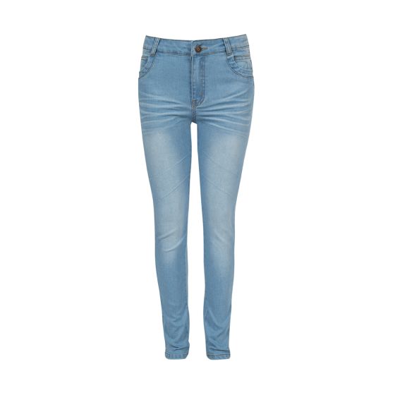 Run jeans basic modell 5 lommers i ekstra myk kvalitet lyseblå.
