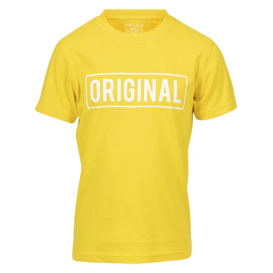 T-skjorte med tekstprint gul