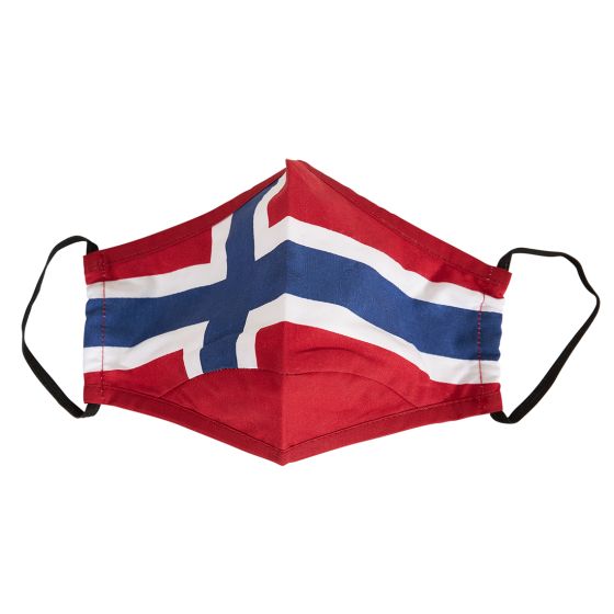 Lifetime Tøymunnbind med norsk flagg rød