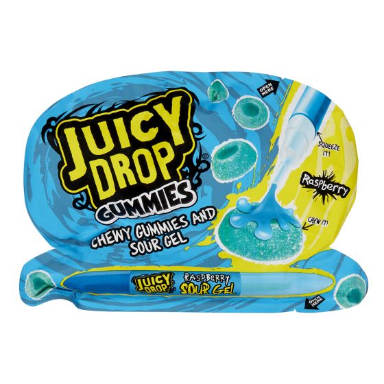 Bazooka Juicy Drop Gummies jordbær- eller bringebærsmak