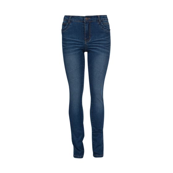 Run jeans basic modell 5 lommers i ekstra myk kvalitet mellomblå.