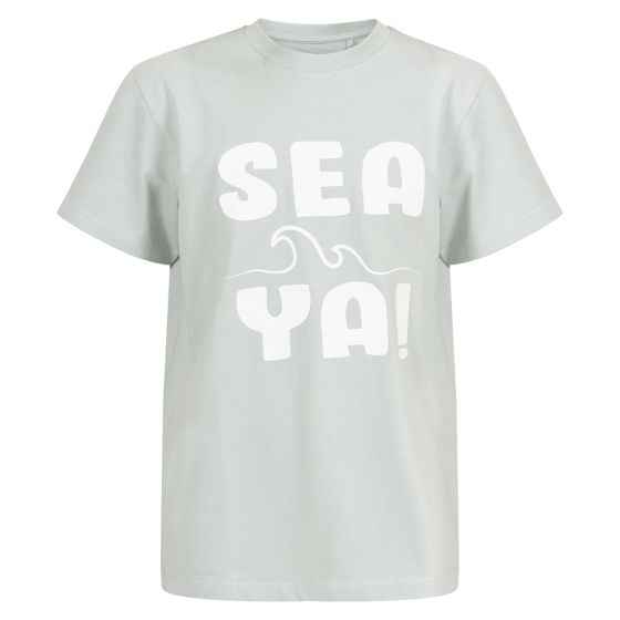 T-skjorte med tekstprint lyseblå