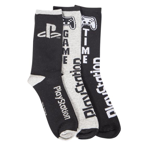 Playstation 3pk sokker sort-grå