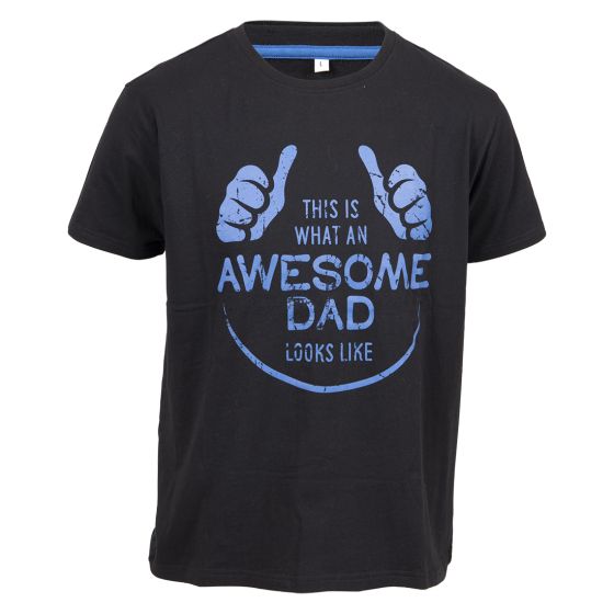Denim & Casual Awesome Dad t-skjorte sort - blå