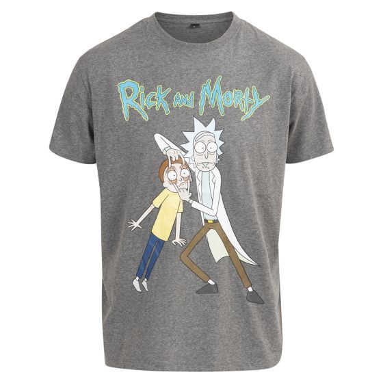 Rick and Morty t-skjorte gråmelert.