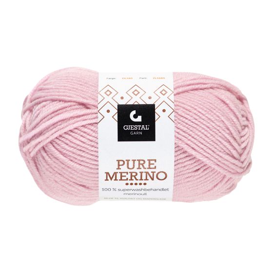Gjestal Pure Merino superwash garnnøste 107-rosa