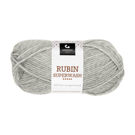 Gjestal Garn Rubin Superwash garnnøste 403-lys grå melert