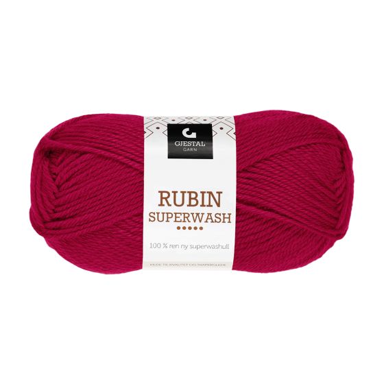 Gjestal Garn Rubin Superwash garnnøste 409-mørk rød