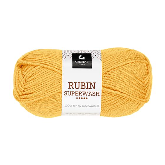 Gjestal Garn Rubin Superwash garnnøste 458-gul