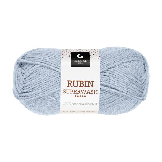 Gjestal Garn Rubin Superwash garnnøste 481-lys blå