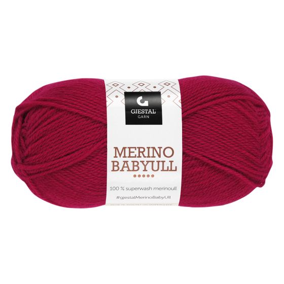 Gjestal Merino Baby Ull garnnøste 823-mørk rød