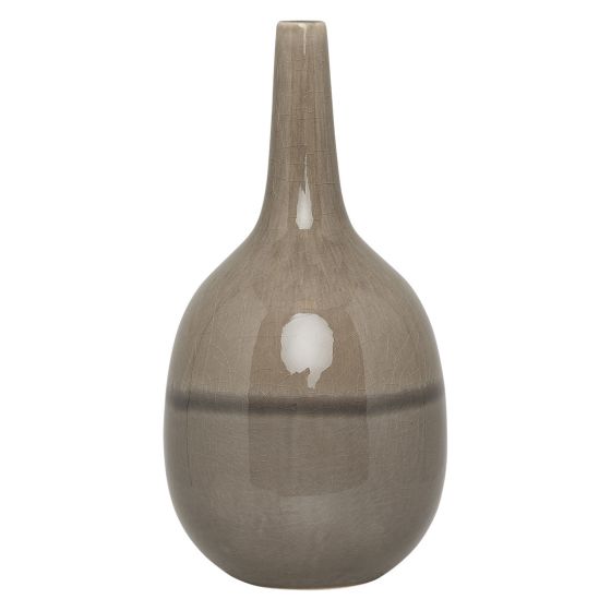Loke vase med smal hals grå