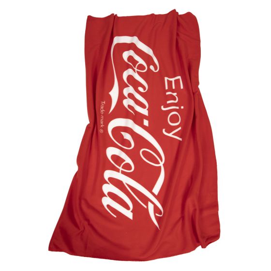 Coca Cola fleece teppe 130x170 cm rød-hvit