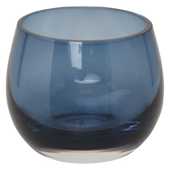 Rutle telysglass 9x9x7,5cm blå
