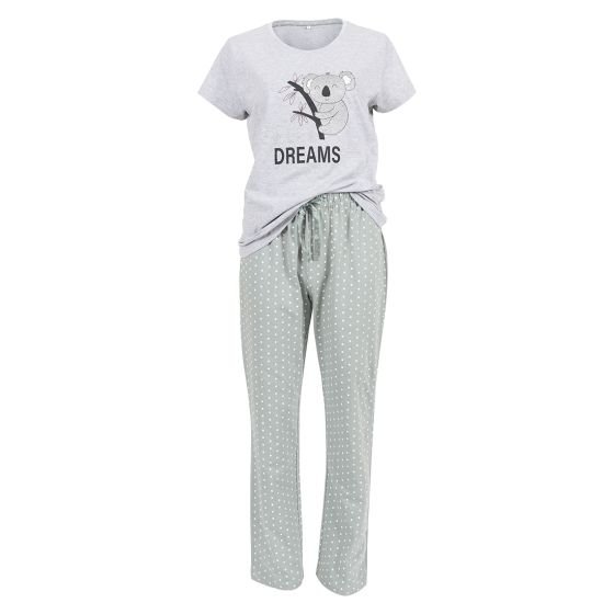 Koalabjørn pyjamas mint-grå