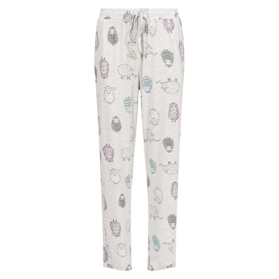Pyjamasbukse med print Dolly lys gråmelert.