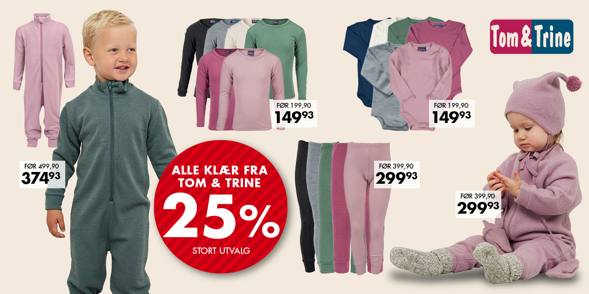 Alle klær fra Tom & Trine -25%