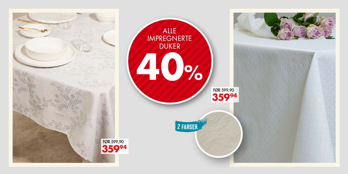 Alle impregnerte duker -40%